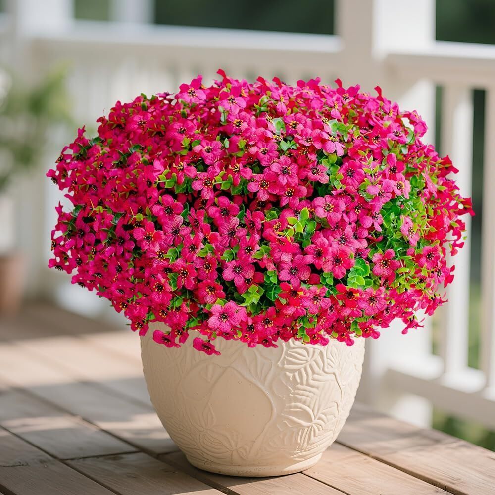 9780 Artificial Flowers Outdoor, Faux Silk Flowers Plastic Plants